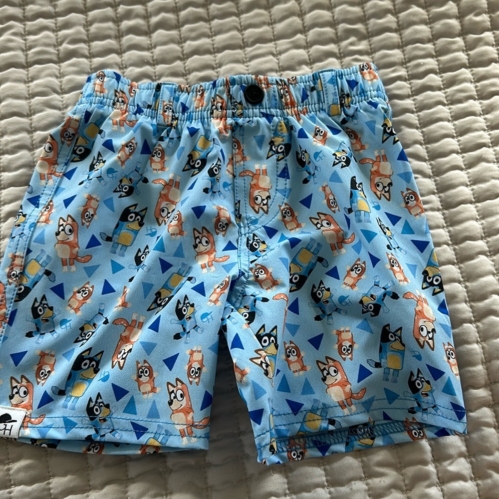 George hats bluey swim suit toddler boy 3-4t